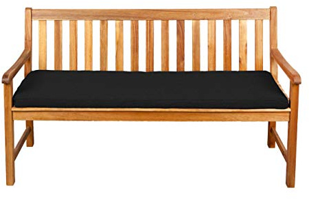 Gutekissen® Sitzkissen für Bank, Gartenschaukeln, Sitz, glatt. FK5 (180x40x5, Schwarz)