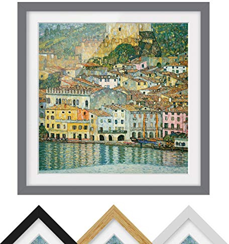 Bilderwelten Bild mit Rahmen - Gustav Klimt - Malcesine am Gardasee - Farbe Grau 70 x 70cm