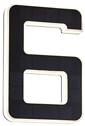 Paulmann 79847 LED numéro de maison 6 solaire IP44 Blanc chaud batterie remplaçable incl.1x0,2W lumin. sol. noir, lampe sol. plast. éclair. sol. 3000K