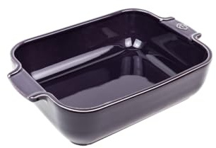 PEUGEOT - Rechteckige Auflaufform aus Keramik - 25 cm x 16,8 cm x 6,2 cm - Fassungsvermögen: 1,4 L - 10 Jahre Garantie - französisches Know-how - Auberginefarben