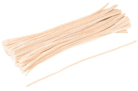 sourcing map 200 Stück Pfeifenreiniger Weiche Borsten für Basteln 30cm/12 Zoll Beige