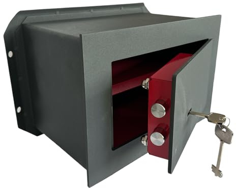eacommerce - Cassaforte da Incasso a Muro in Acciaio | Serratura Chiave Doppia Mappa 2 Mandate | Porta 5mm Spessore, Catenacci Ø18mm | Tappetino sul fondo, 360x195x230H cm