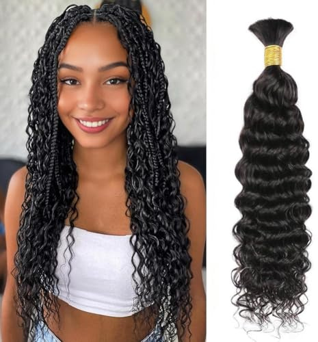 TNICE Water Wave Bulk Human Hair for Braiding Vattenvåg Bulk mänskligt hår för flätning 1 buntar 50g 16 tum 100% obearbetat brasilianskt jungfru mänskligt hår mänsklig flätning naturlig färg