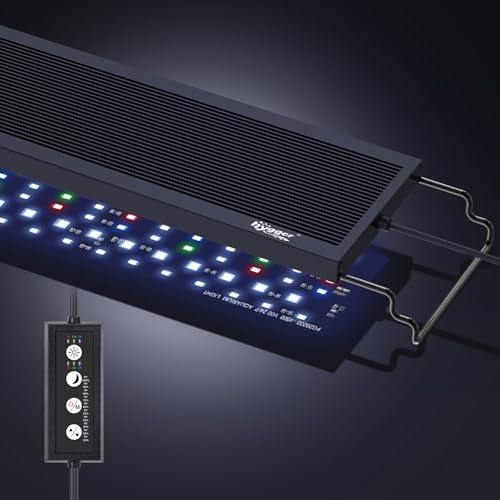 hygger Sun Moon LED Aquarium Light, Full Spectrum Fish Tank Light Day-Night Dual Timer, Adjustable 6 Timer 10 Brightness 8 Colors for Planted Freshwater Tank (16W for 12~18in Long Tank)