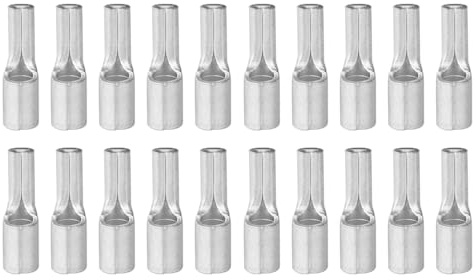 Gorise 20pcs Tinned Pure Copper Non Insulated Flat Pin Terminal Naked Needle Connector For Copper Tube Flat Pin Terminals 25mm2 Cable