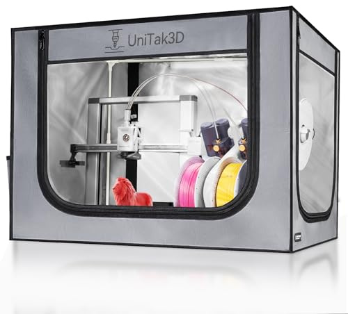 Custodia per Stampante 3D con Illuminazione a LED Compatible with Bambu Lab A1 con AMS Lite Tenda Ignifuga Antipolvere Temperatura Costante Copertura Protettiva-810 * 590 * 580mm(Grey)