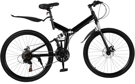 LSskm 26 inch Full Suspension Mountain Bike 21 Speed Folding Bicycle Adult Bicycle