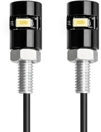 2 pcs luz de placa de matrícula, perno LED, lámpara de perno de tornillo de etiqueta de matrícula, bombilla LED blanca de 12 V, resistente al agua, legal para coche, motocicleta, camión, RV, ATV
