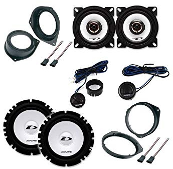 Kit 6 Casse Per Opel Corsa dal 2006 Qualità Con Adattatori E Supporti Altoparlanti Alpine anteriore e posteriore Completo