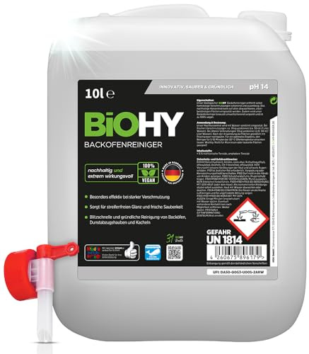 BiOHY Nettoyant pour Four à Haute Concentration (Bidon de 10l) + Robinet | dégraissant pour Un Nettoyage Rapide et Facile du Four - sans frotter (Backofenreiniger)