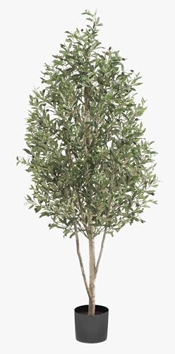 artplants.de Olivenbaum künstlich Deacon, Echtstamm, mit Früchten, 180cm - Künstlicher Olivenbaum/Seidenbaum