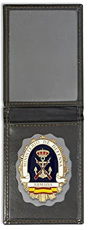 ECOMMUR Cartera + Placa Ministerio De Defensa - Armada | Cartera de Polipiel identificativa con Chapa/Insignia para decoración, coleccionismo y atrezzo…
