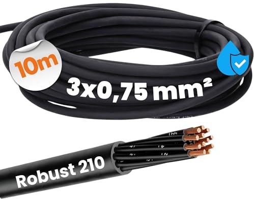 Lapp 10m Ölflex Robust 210 Allwetter Steuerleitung 3x0,75 mm² Kabel | Witterungsbeständige Anschlussleitung ohne Schutzleiter, UV-beständig, kälteflexibel, für den Außenbereich geeignet