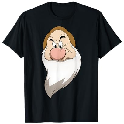 Disney Snow White And The Seven Dwarfs Grumpy Big Face Maglietta