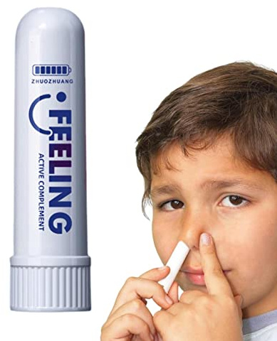 pologmase Inhalateur à la Menthe | Inhalateur Nasal d'aromathérapie Anti-Stress,1,8 ML d'Menthe Biologique Pure pour soulager Les maux tête, Les nausées, Le Mal des transports, Le regain