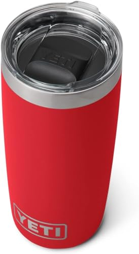 YETI Rambler Tumbler, Vacuum Insulated Stainless Steel Tumbler with Magslider Lid, Rescue Red, 10 oz (296 ml)