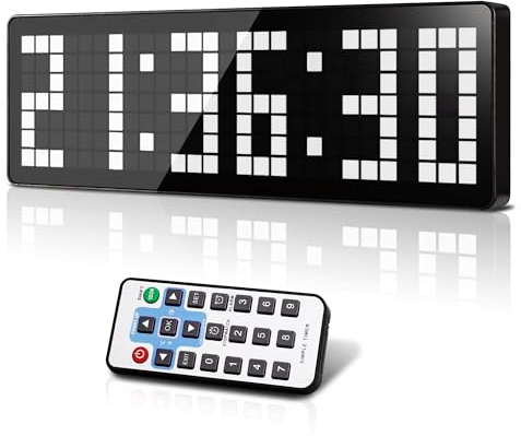 Manoive Gym Timer,13.2 Groß Digitale Wand Uhr mit Stoppuhr/Countdown/CounUp,Fitness Timer mit Fernbedienung für Workout zu Hause und in der Küche