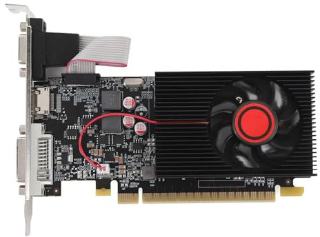 Tarjeta Gráfica GT 610 1GB DDR3, 64 - bit, HDMI VGA DVI, Tarjeta de Gráficos de Video de PC de Computadora, PCI Express 2.0 con Ventilador de Enfriamiento Silencioso