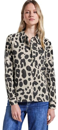 Street One dam mönstrad skjortblus, Coastal Beige, 34