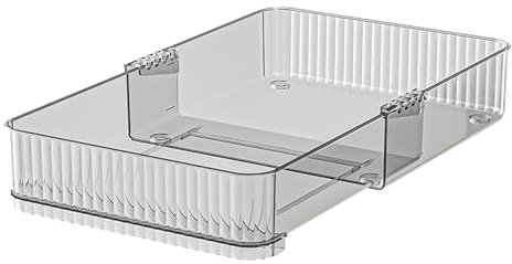 Iouyjiu Silverware Drawer Organizer, Cosmetic Storage Tray, Multipurpose Drawer Organizers för smink, köksprylar, skrivbord och badrumsförvaring, husdjursmaterial