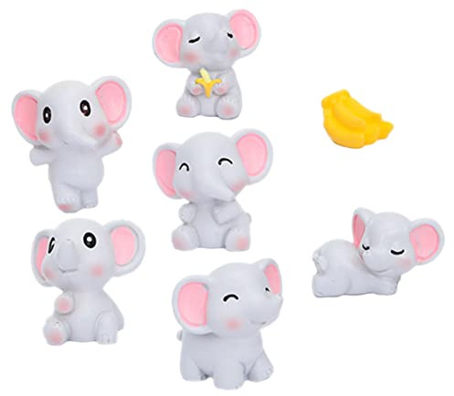 Toddmomy Jouet Elephant en Résine Vif et Décoratif, Figurine Miniature D'éléphant pour Décoration de Chambre à Coucher ou Étagère, Set de Plusieurs Styles
