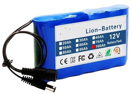 Cargador de batería de Iones de Litio portátil 3S2P de 12 V y 100000 mAh, Recargable, for lámparas LED, luz de Respaldo, etc.(Battery 1pcs)