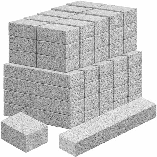 LemonRoad 60 Pack Pumice Stone for Toilet Cleaning Bowl 2 Sizes Scouring Pumice Pad Stick Hard Water Stain Remover Powerfully Clean for Toilet Bathtub Swimming Pool House Grill Sinks Clean Supplies