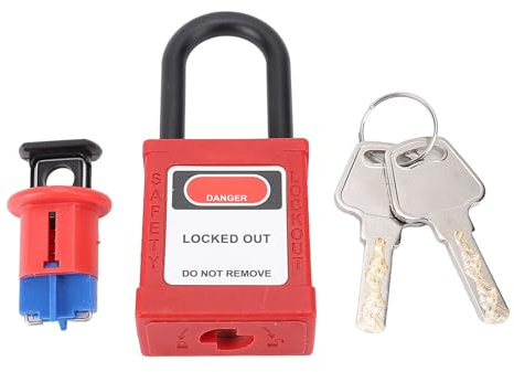 Fafeicy Candado de Seguridad, Candado Industrial con Bloqueo y Etiquetado con Diseño de Retención de Llave y Grillete Aislado, para Equipos Eléctricos y Sistemas de Gestión Industrial