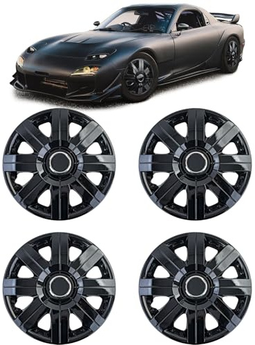 Tenzo-R II Radkappen 16 Zoll Schwarz Glanz 4er Set Radzierblenden Stahlfelgen