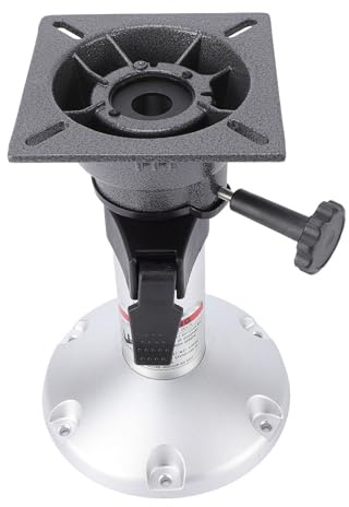 Tbest Bootssitz-Sockel, Höhenverstellbar, Marine-Stuhlbasis aus Aluminiumlegierung mit 360°-Drehung und Verriegelungsmechanismus für Yachten, Boote und Wohnmobile