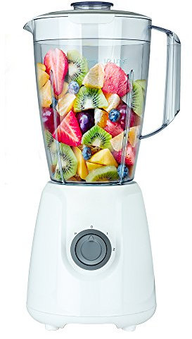 STATUS Tulsa Table Blender, 500W Glass Jug Smoothie Maker with 2 Speed Settings, Pulse and Ice-Crush, Stainless Steel Blades, White (TULSA1PKB4)