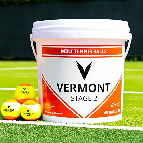 Vermont mini orange tennisbollar [60 bollhink] – steg 2 ITF-godkända tennisbollar