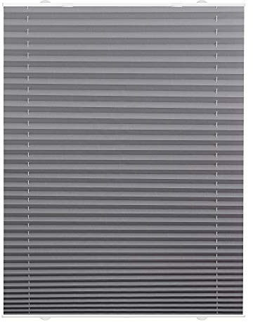 Lichtblick Plissee Blickdicht ohne Bohren Haftfix Grau 55 cm x 130 cm (B x L)