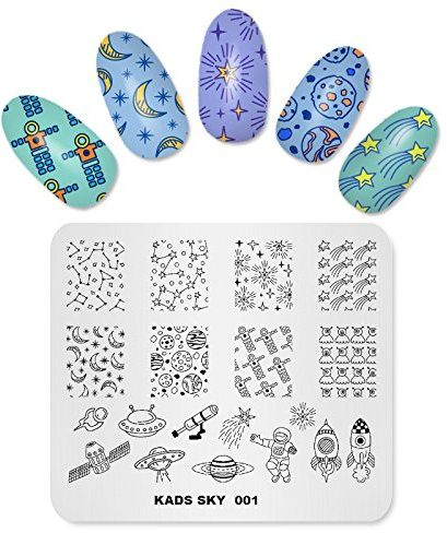 KADS Nail Art Stamping de moda Plantilla Uñas Decoración Pegatinas Imagen de Bricolaje Manicura Estampado Placa Herramientas de la Plantilla (SK001)