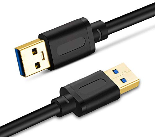 TanQY USB 3.0 A to A Male Cable 1.8M, Double End Cord With Gold-Plated Connector for Hard Drive Enclosures, DVD Player, Laptop Cooler
