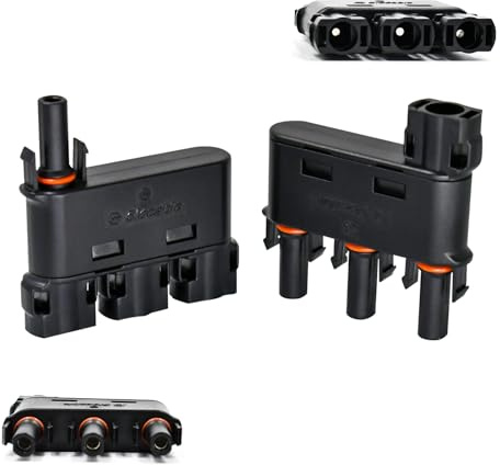 Slocable Solar T Abzweigverbinder, IP68 Y-Stecker Männlich/Weiblich, MFFF+FMMM für Parallelverbindung zwischen Solarzellen,1 Paar(3-fach)