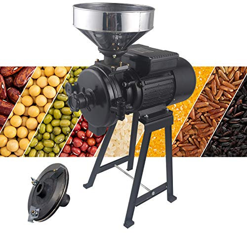 Macinino elettrico per cereali, grano secco e grano, 1500 W, 1400 giri/min, grado di macinazione regolabile senza livelli preimpostati.