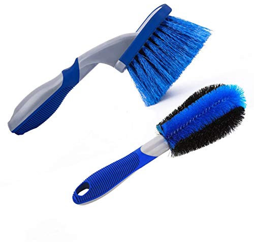 Spazzola Cerchi Set di Pennello Pulizia Auto con Spazzola Cerchioni Ruote Spazzola per Cerchioni per Cerchi Potente Decontaminazione Due Stili di Spazzole Pulisci Bene La Profondità del Bordo 2 Pezzi