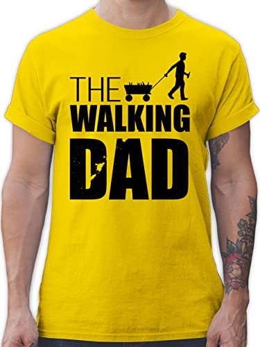 T-Shirt Herren - Papa - The Walking Dad - Bollerwagen Bier - XXL - Gelb - tolle Vatertagsgeschenke Vatertagsgeschenk Tshirt Vatertag Walkind Shirt Eltern Werden Geschenk männertag Geschenke Vater