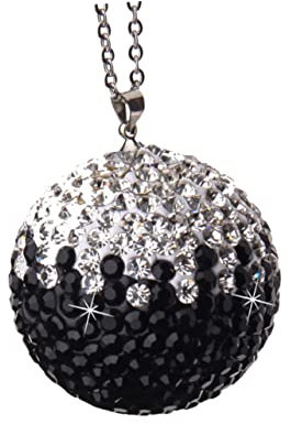 CIYODO Rhinestone Auto Innenraum Ornament Kreativer Hängender Kristallball Für Stilvolle Fahrzeugdekoration Schwarz Farbverlauf Autoaccessoires Für Und