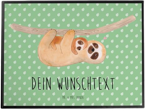 Mr. & Mrs. Panda Schreibtischauflage selbst gestalten Faultier Kind - Personalisierte Geschenke, Deko, Schreibtischunterlage personalisiert, bedrucken, Spaß, Niedlichkeit, Liebe, Mama, Mutter
