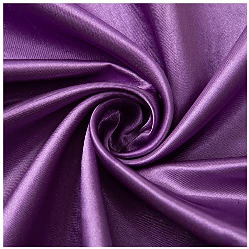 Satinstoff meterware Satinstoff Mit Hoher Dichte 150cm Breit Meterware Für Kleidungsstücke Handgefertigt(Color:Veilchen)