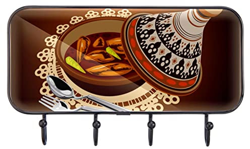 Sambal Poulet Tajine Served with Olives Pot Adhesive Hooks Towel Hooks Wall Hooks Stick on Salle de bain/cuisine/chambre à coucher