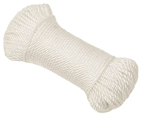 Tidyard Outdoorseil Sicherheitsseil Kletterseil Arbeitsseil Stabiles Polypropylen-Seil Allzweck Seil Bootsseil Seil für Bootsport, Sport, Camping, Segeln, Angeln, Fischen, Weiß 6 mm 50 m Polypropylen