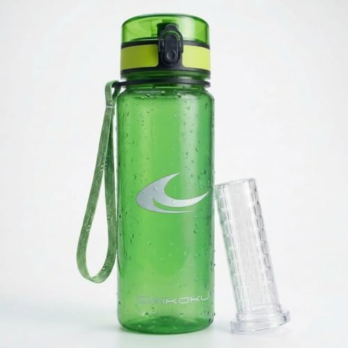 Daikoku Botella de Agua Deportiva Sin BPA | Water Bottle | Botella Gimnasio Senderismo Yoga Running | Con Infusor de Frutas | 750ml | Verde