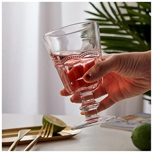 Wine Glasses Vintage French Carved Red Wine Glass Glass Wine Juice Glass Sparkling Wine Glass Creative Light Luxury Goblet Red Wine Glasses (Size : French)