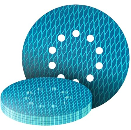 GZKTY Lot de 20 disques abrasifs excentriques de 225 mm - 10 trous - Grain 240 - En forme de Losange - anti-colmatage - Pour Ponceuse Girafe