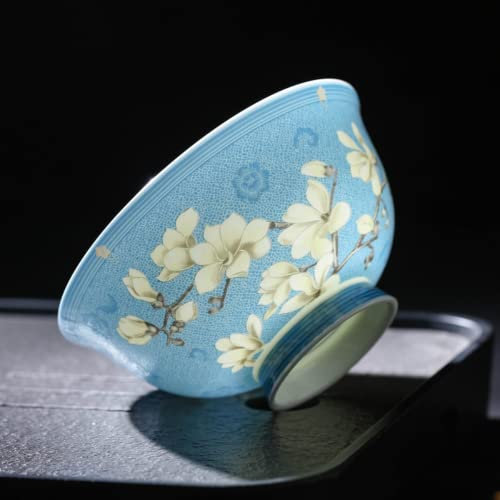 ANNURA Keramische Schale, 12 cm 4,72 Zoll Haushaltsporzellanschale Keramikschale mit hohem Fuß Porzellanschale Keramikschale