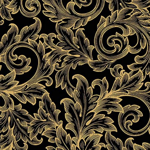 20 Servietten Muster Barockschwingen gold-schwarz als Tischdeko. Papierservietten mit Motiv. Auch für Decoupage und Serviettentechnik 33x33cm