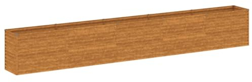 Willood Hochbeet 482x50x69 cm Wetterfest Pflanzkasten mit viel Platz, Pflanzkübel Blumenkasten für Balkon Garten, Blumenkübel Gemüsebeet, Cortenstahl